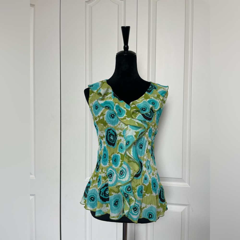 Women’s Serenade New York Sleeveless Multicolor Too w/ Ruffles Sz M